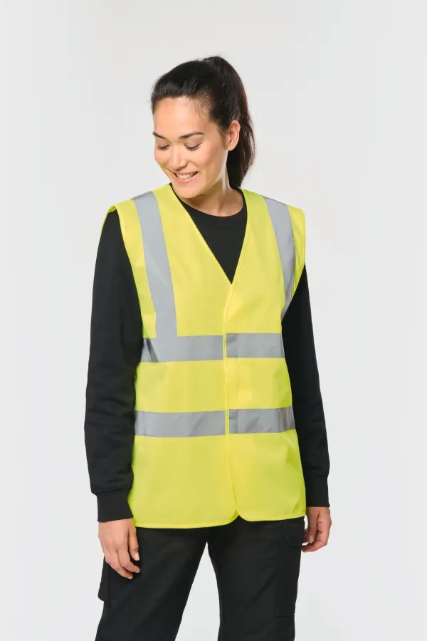 Gilet adulte haute visibilité unisexe porté — vue 4