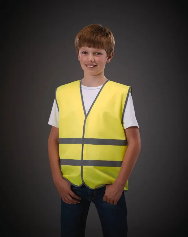 Gilet avec bordures et bandes réfléchissantes porté — vue 1