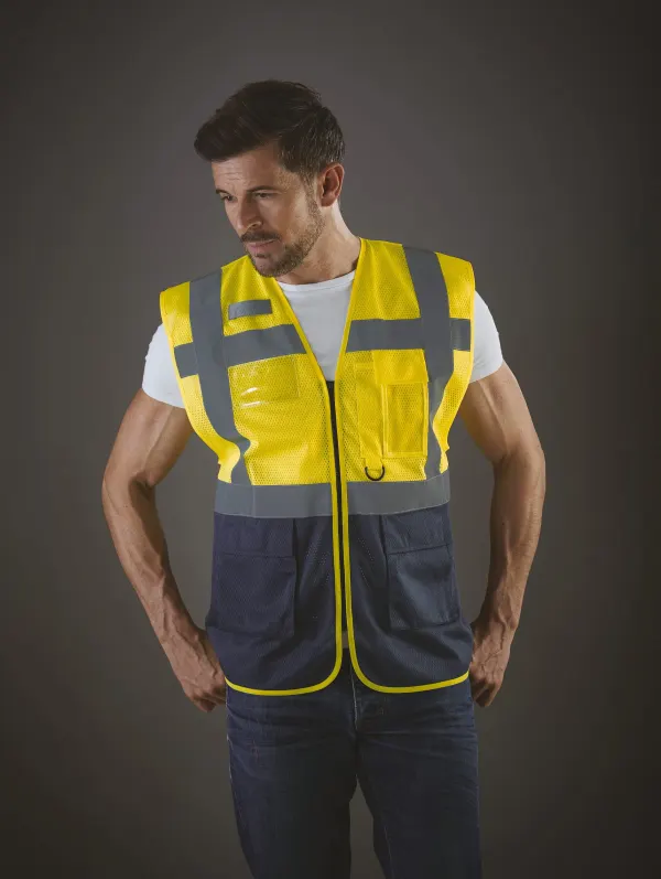 Gilet haute visibilité Top Cool "Management" porté — vue 2