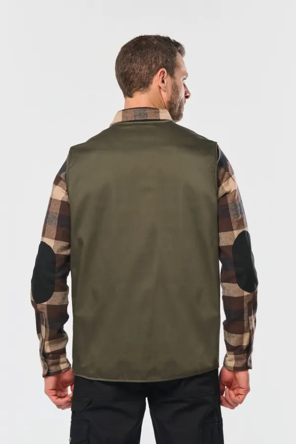 Gilet polycoton multipoches doublé unisexe porté — vue 2