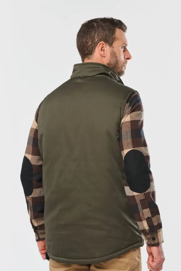 Gilet polycoton multipoches rembourré unisexe porté — vue 2