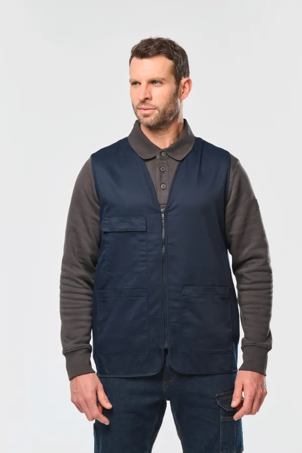 Gilet polycoton multipoches unisexe porté — vue 1