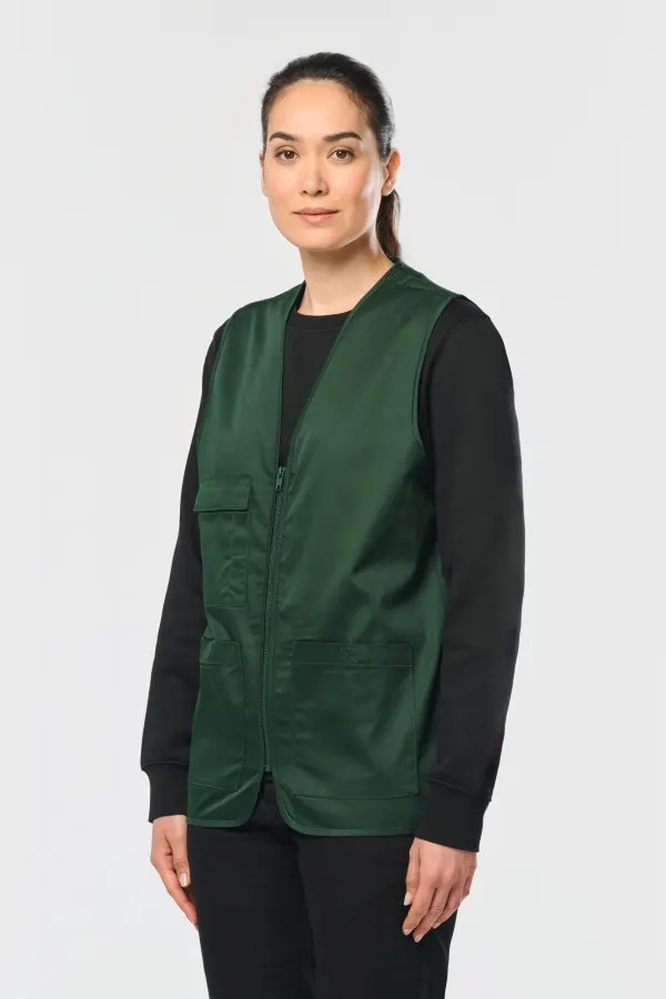 Gilet polycoton multipoches unisexe porté — vue 4