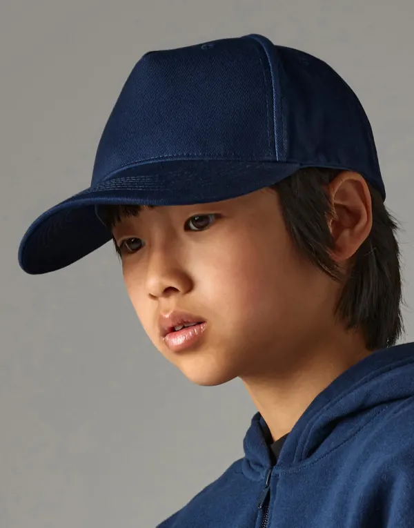 Junior Organic Cotton 5 Panel Cap porté — vue 3