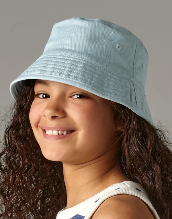 Junior Organic Cotton Bucket Hat porté — vue 2