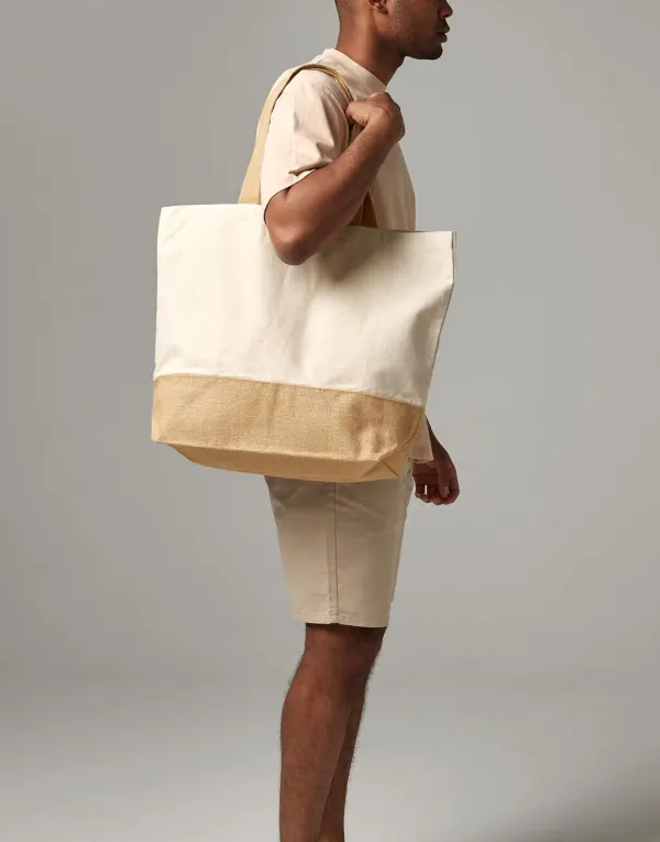 Jute Base Canvas Tote XL porté — vue 1