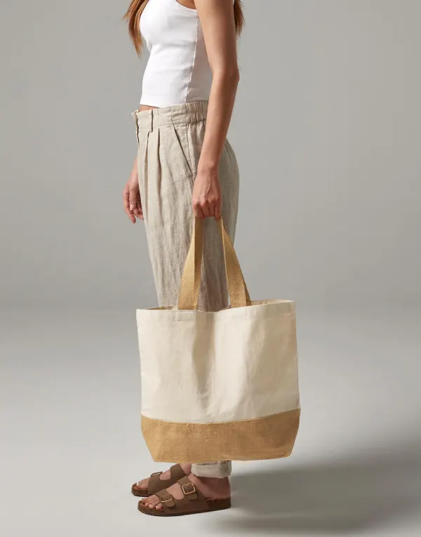 Jute Base Canvas Tote porté — vue 1