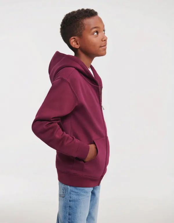 Kids' Authentic Zipped Hood Sweat porté — vue 1