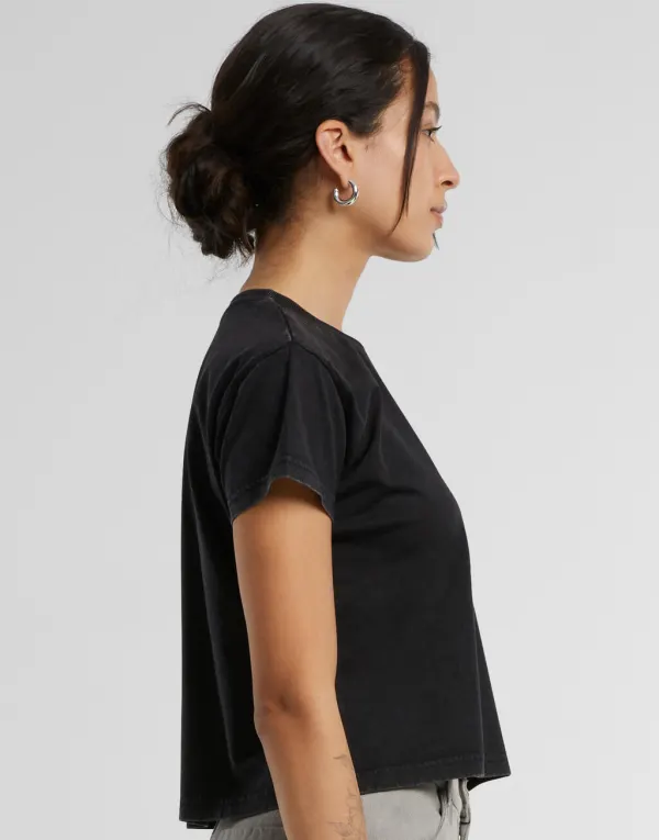 Ladies Vintage Cropped Tee porté — vue 2