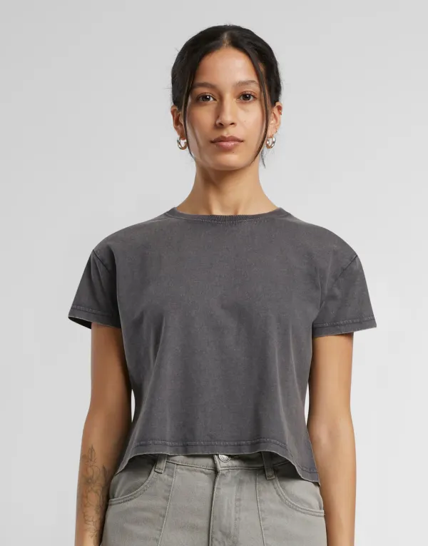 Ladies Vintage Cropped Tee porté — vue 4