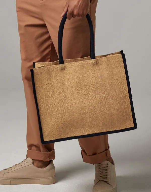 Natural Starched Jute Classic Shopper porté — vue 1