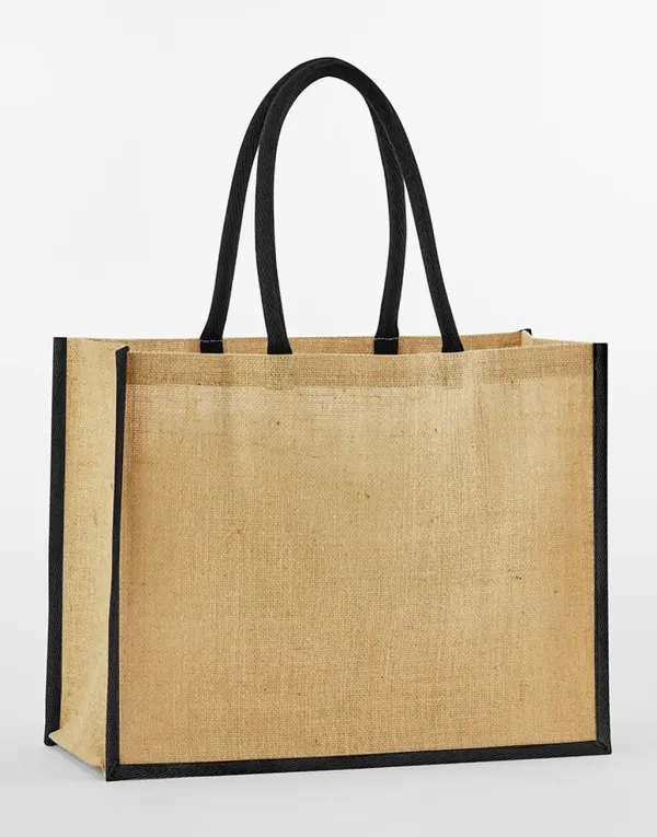Natural Starched Jute Classic Shopper porté — vue 3