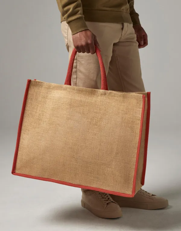 Natural Starched Jute Market Shopper porté — vue 4