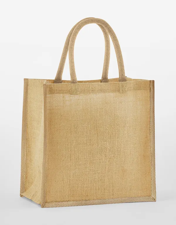 Natural Starched Jute Mini Gift Bag porté — vue 2