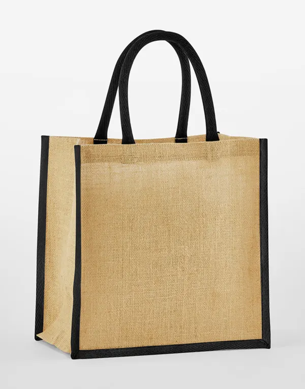 Natural Starched Jute Mini Gift Bag porté — vue 3