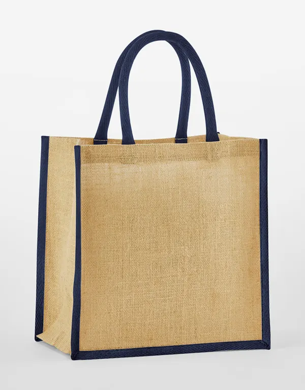 Natural Starched Jute Mini Gift Bag porté — vue 4