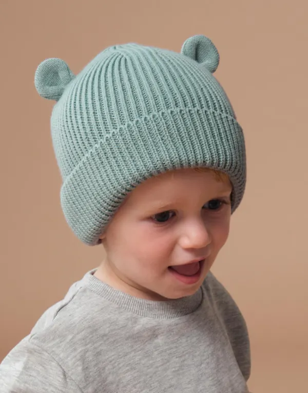 Organic Baby Bear Beanie porté — vue 2