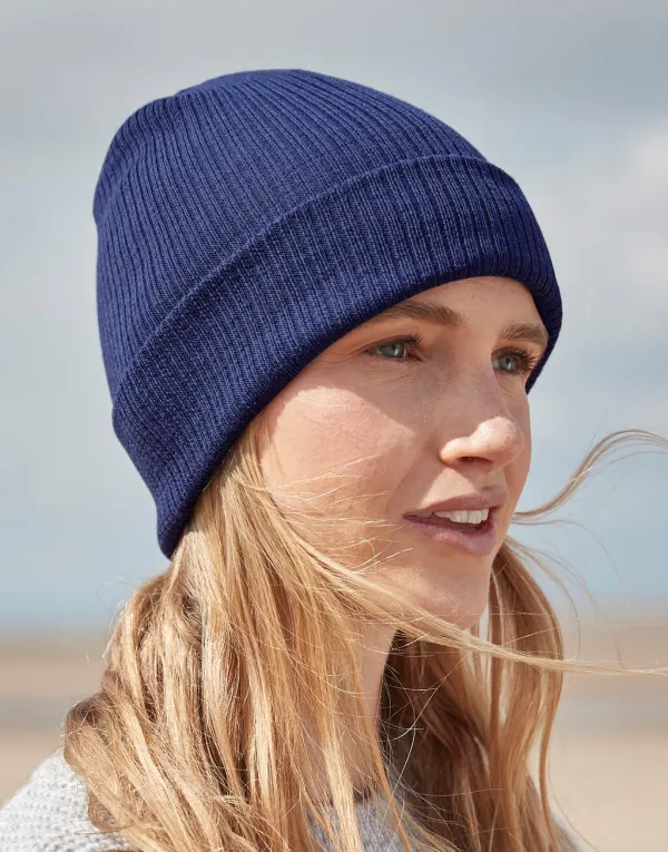 Organic Cotton Fine Knit Beanie porté — vue 1