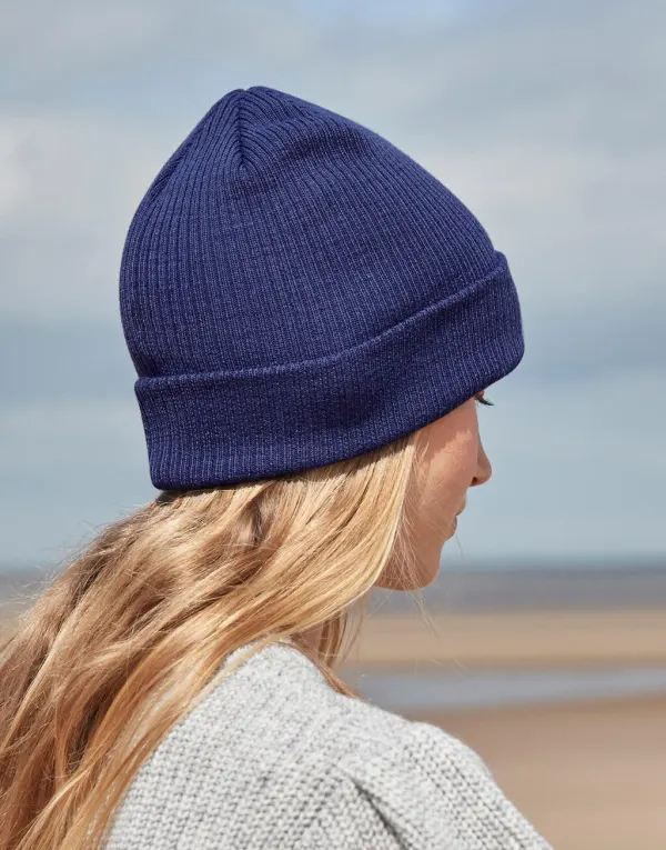 Organic Cotton Fine Knit Beanie porté — vue 2