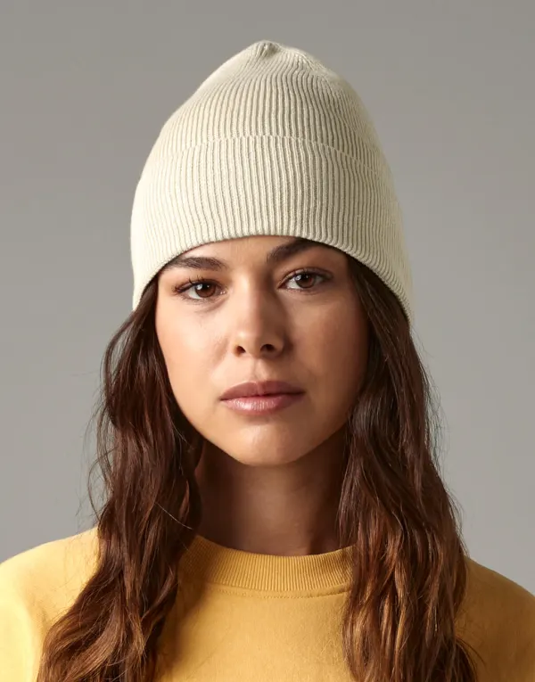 Organic Cotton Fine Knit Beanie porté — vue 3