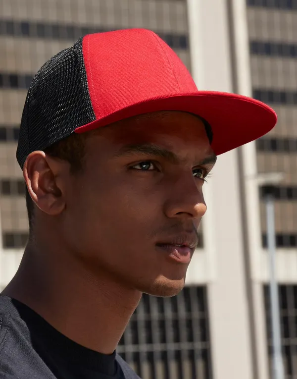 Original Flat Peak 6 Panel Trucker porté — vue 1