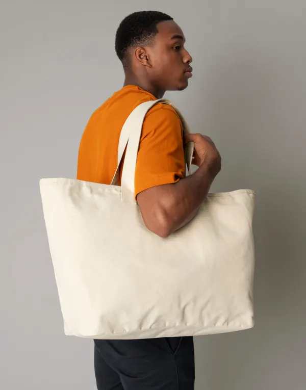 Oversized Heavy Duty Canvas Tote Bag porté — vue 2