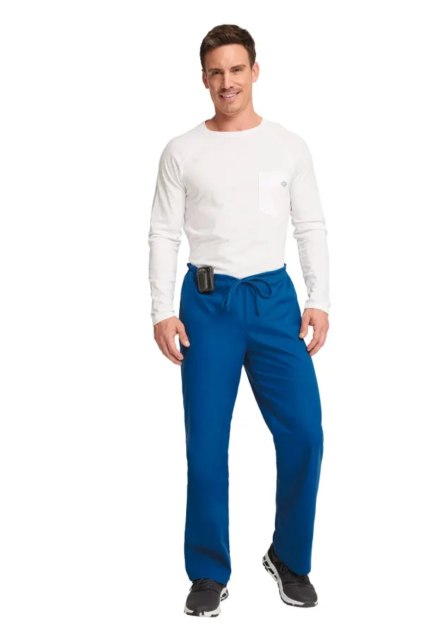 Pantalon à cordon de serrage à taille standard unisexe porté — vue 3