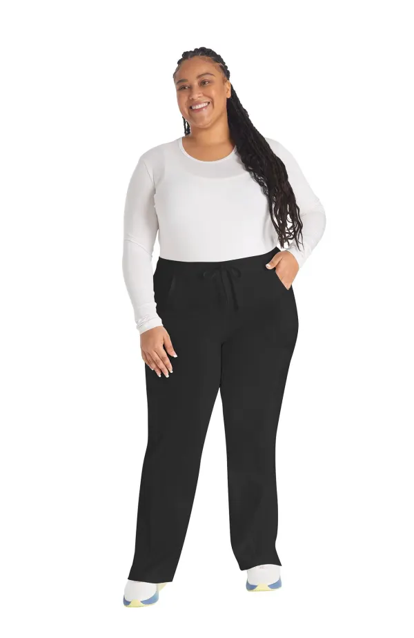 Pantalon à taille mi-haute avec cordon de serrage pour femme porté — vue 2