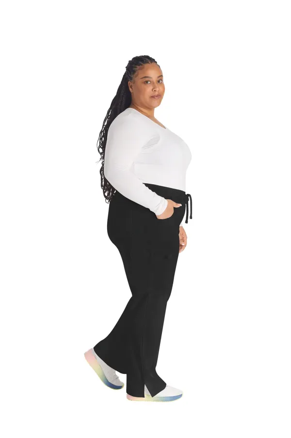 Pantalon à taille mi-haute avec cordon de serrage pour femme porté — vue 4