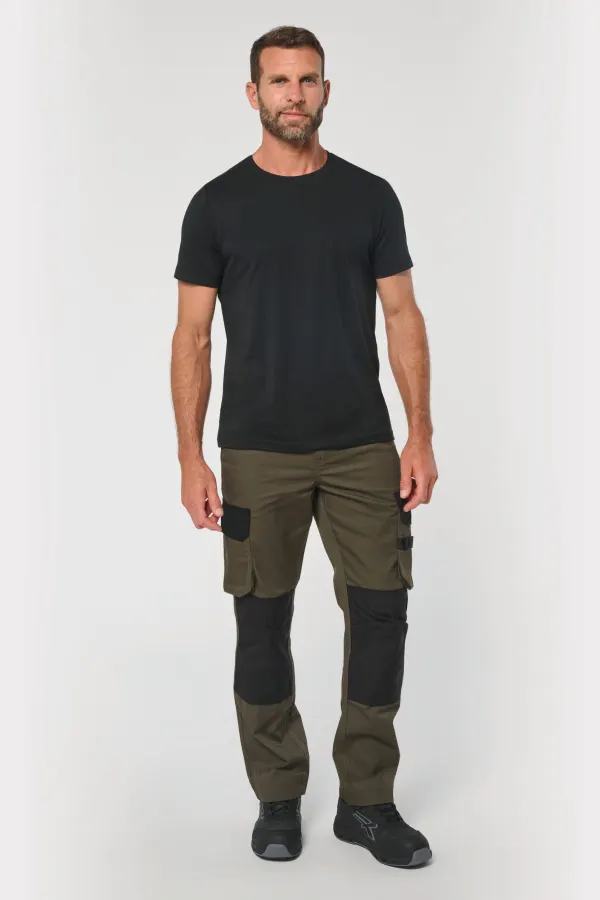 Pantalon de travail bicolore homme porté — vue 3