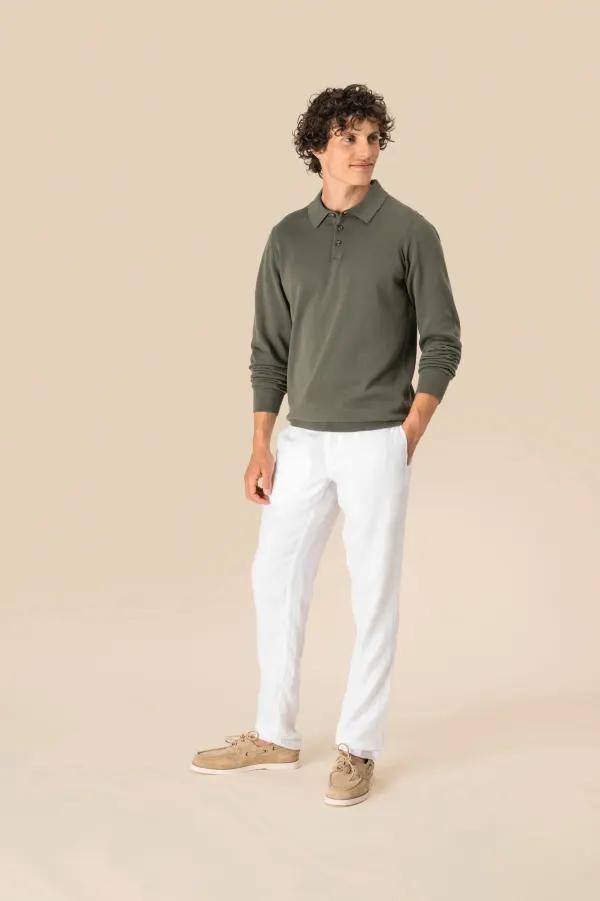 Pantalon délavé en lin homme porté — vue 2