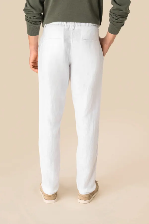 Pantalon délavé en lin homme porté — vue 3
