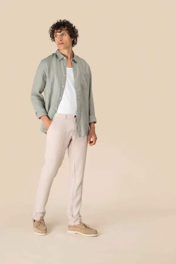 Pantalon en lin homme porté — vue 3