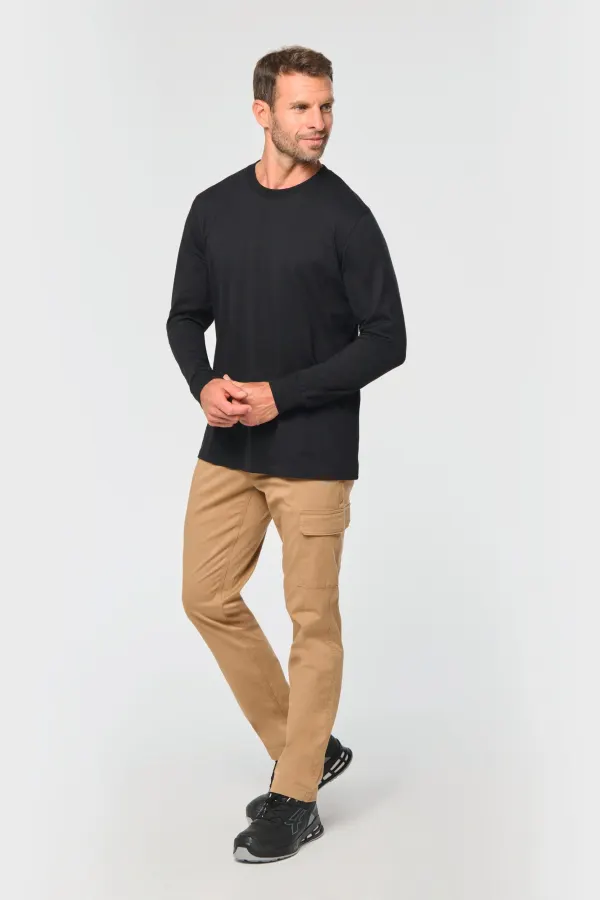 Pantalon stretch coton unisexe porté — vue 2