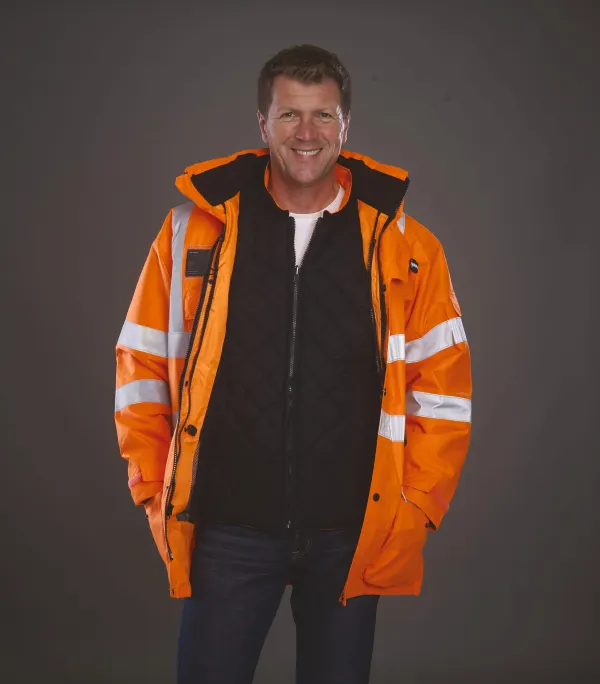 Parka de sécurité haute visibilité 7 en 1 porté — vue 2