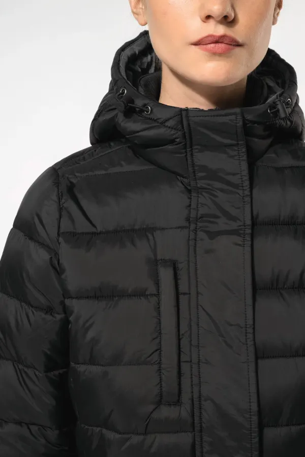 Parka doudoune légère à capuche femme porté — vue 3