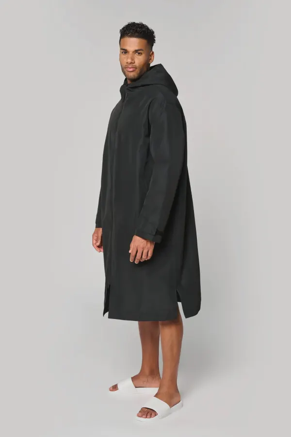 Parka longue doublée sherpa unisexe porté — vue 2