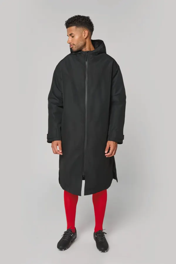 Parka longue doublée sherpa unisexe porté — vue 4