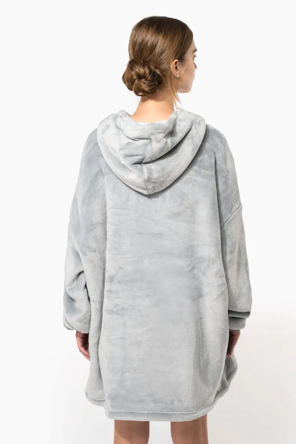 Plaid poncho unisexe porté — vue 1