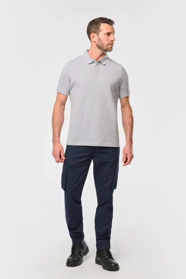 Polo col boutons pression manches courtes homme porté — vue 2