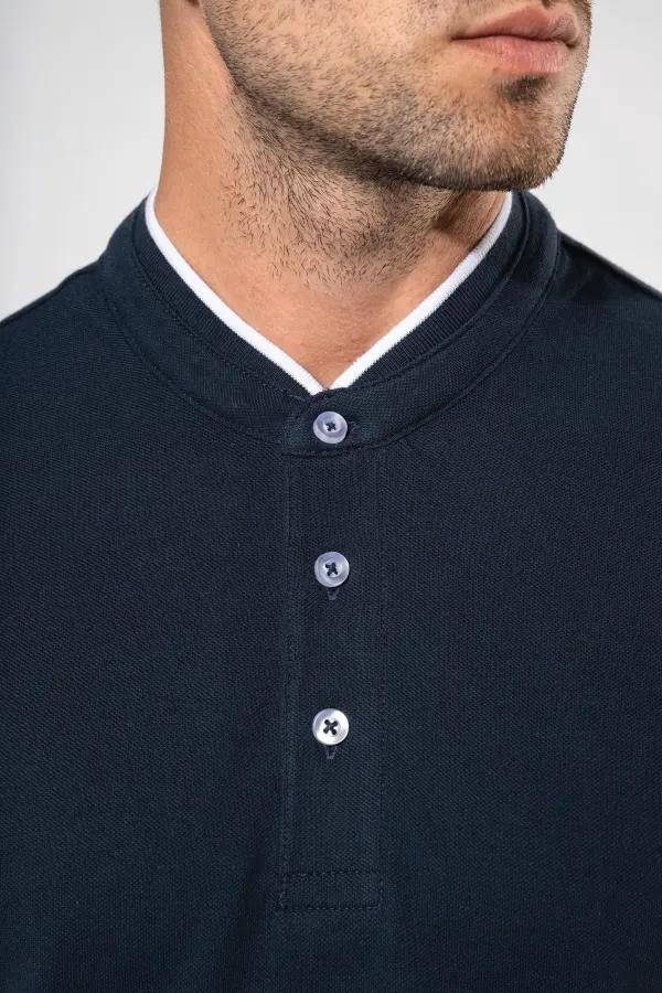 Polo col mao manches courtes homme porté — vue 2