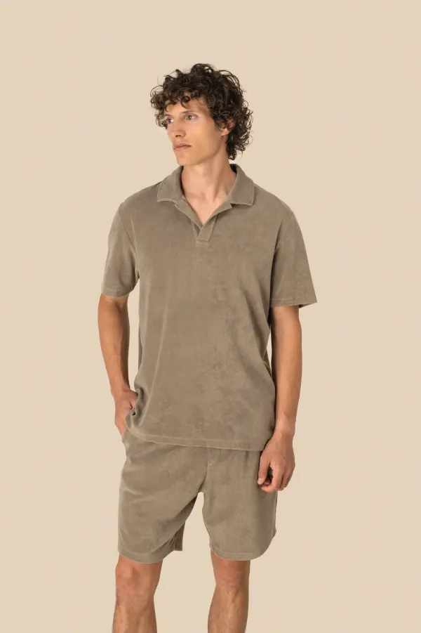 Polo écoresponsable en éponge homme (SP229) porté — vue 2