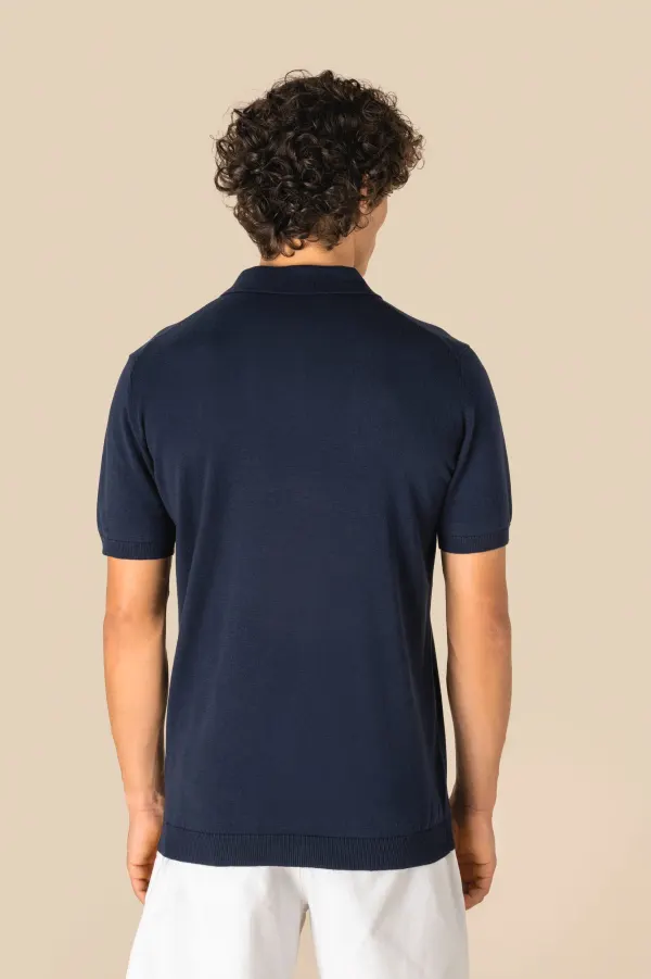 Polo écoresponsable en maille homme porté — vue 3