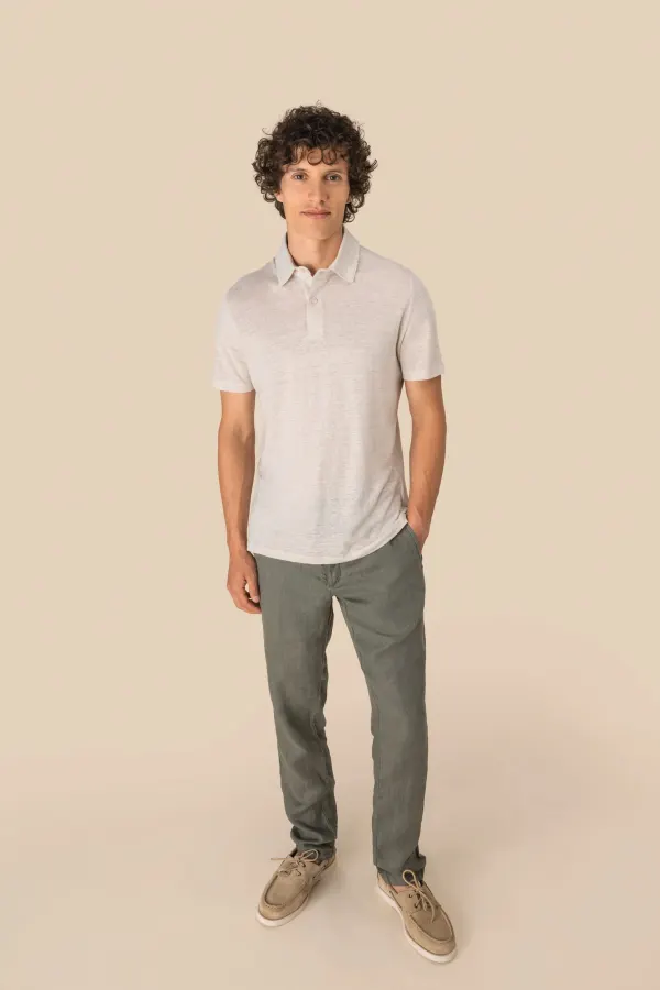 Polo en lin homme (SP217) porté — vue 1