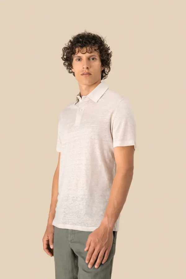 Polo en lin homme (SP217) porté — vue 2