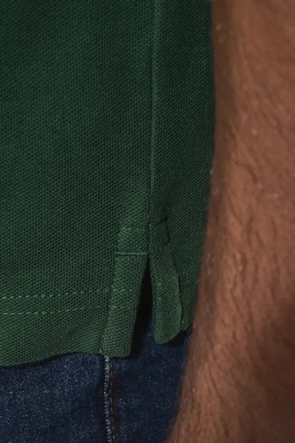 Polo homme manches courtes à liserés contrastés porté — vue 4