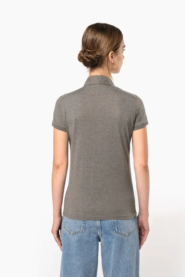 Polo jersey manches courtes femme porté — vue 1