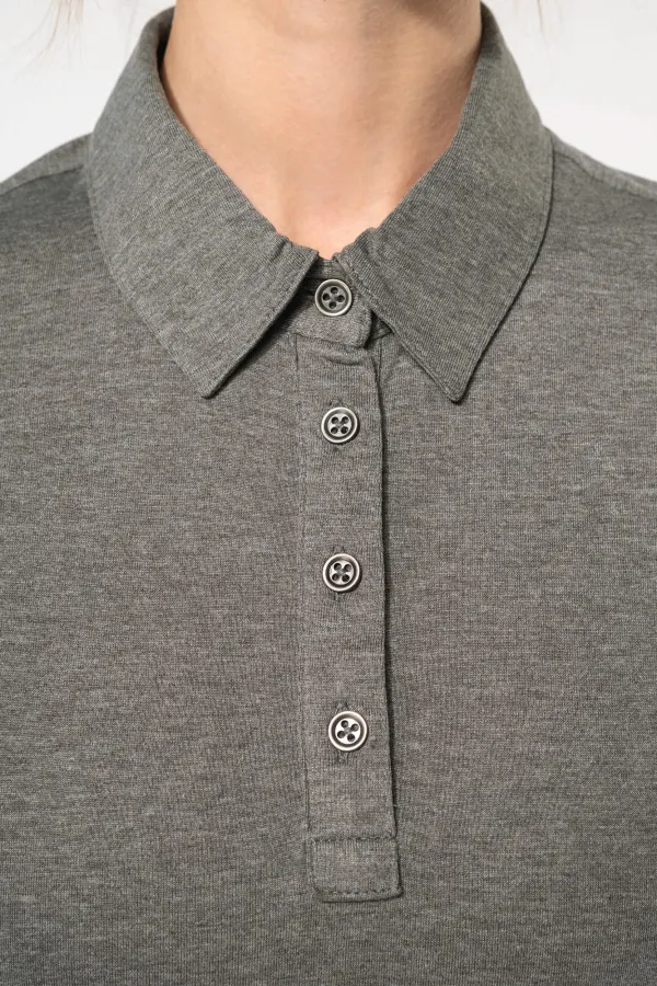 Polo jersey manches courtes femme porté — vue 2