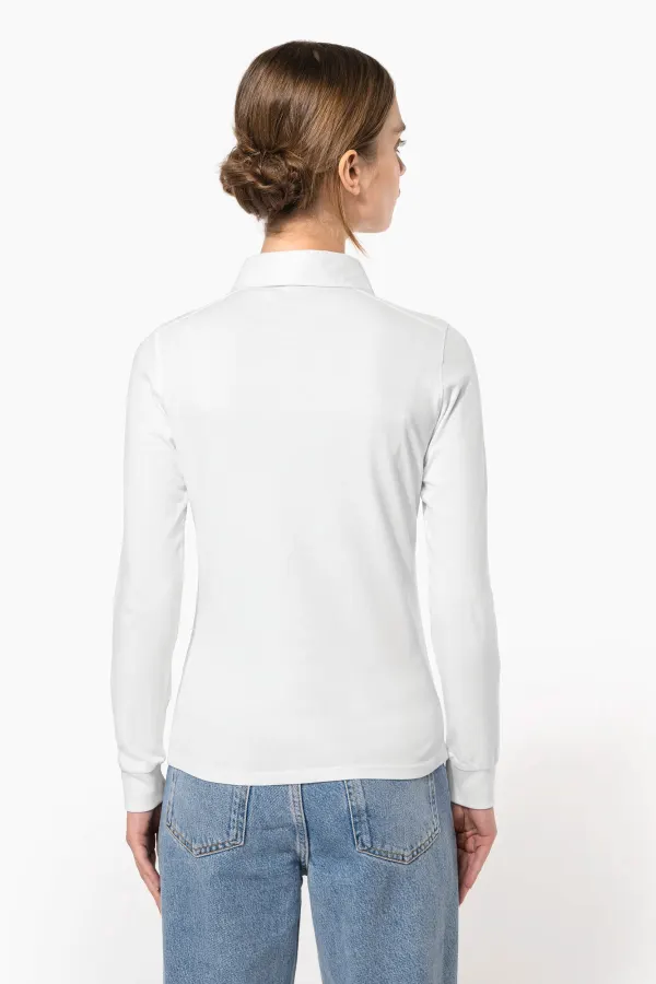 Polo jersey manches longues femme porté — vue 1