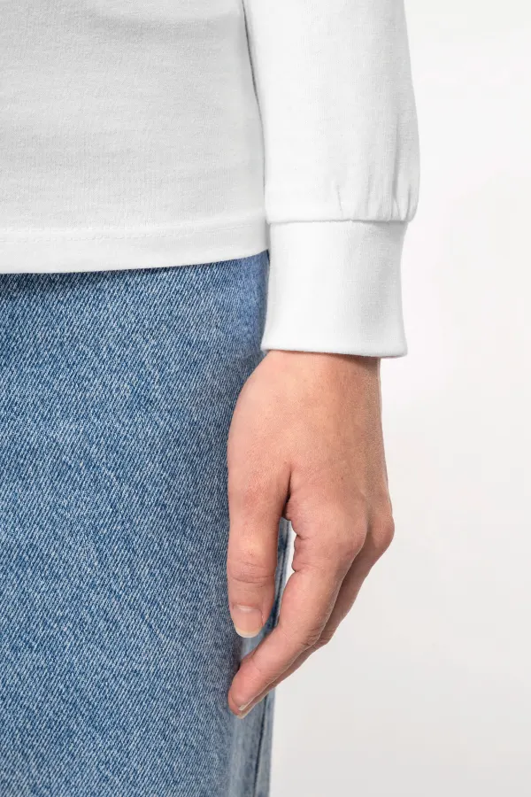 Polo jersey manches longues femme porté — vue 4